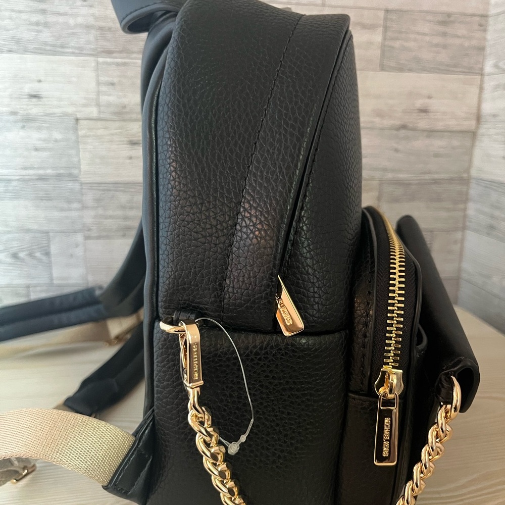 Michael Kors Black Mini Backpack with Gold Hardware - Picture 4 of 9